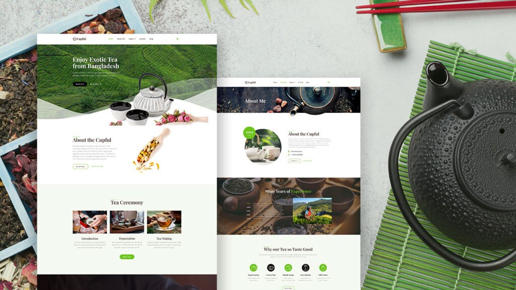 Tea Shop Templete Cupful – Teahouse & Tea Store Elementor Template Kit - KitPapa