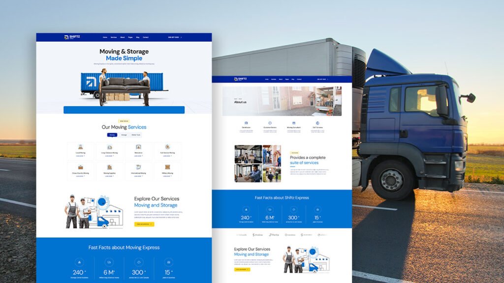 Shiftz – Moving & Storage Company Elementor Template Kit - KitPapa