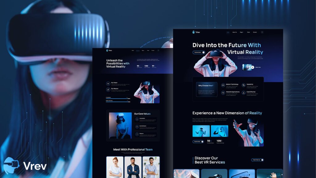 Vr View Template VRev – Virtual Reality Services Elementor Template Kit - KitPapa