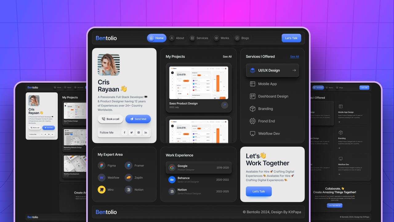 Bentolio - Creative Personal Portfolio Elementor Template Kit
